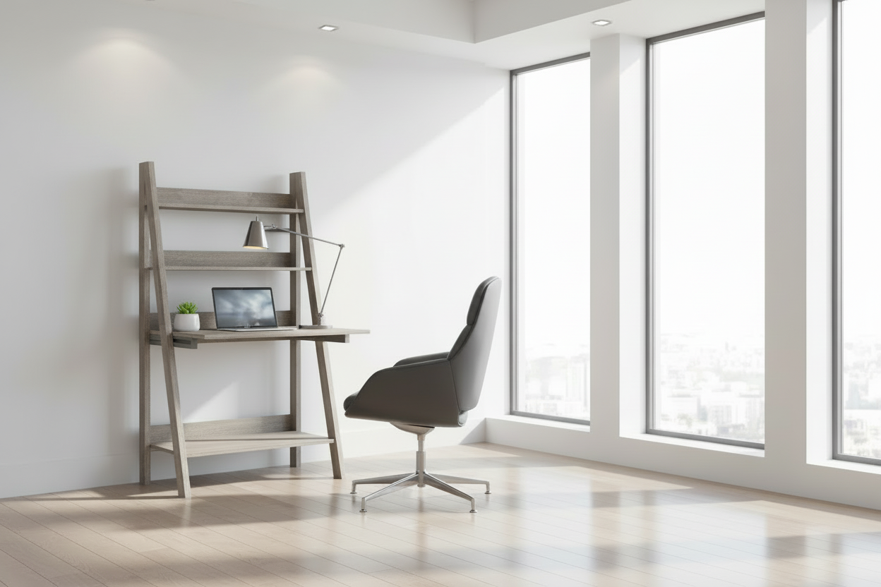 COMPUTER DESK - 61"H / WHITE LADDER STYLE