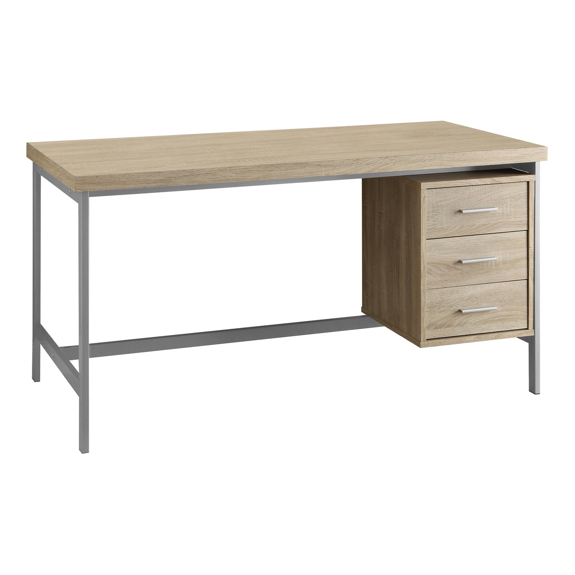 COMPUTER DESK - 60"L / WHITE / SILVER METAL
