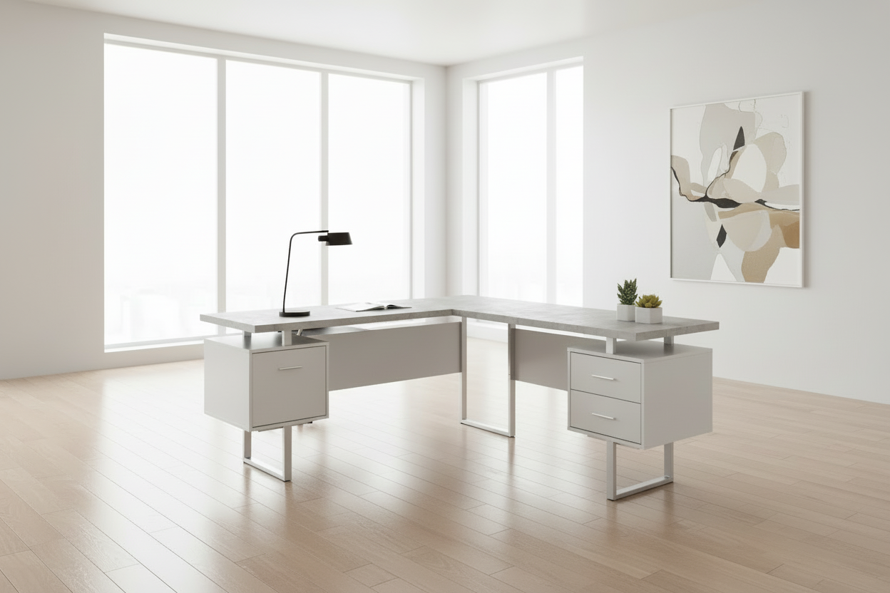 COMPUTER DESK - 70"L / DARK TAUPE LEFT OR RIGHT FACING