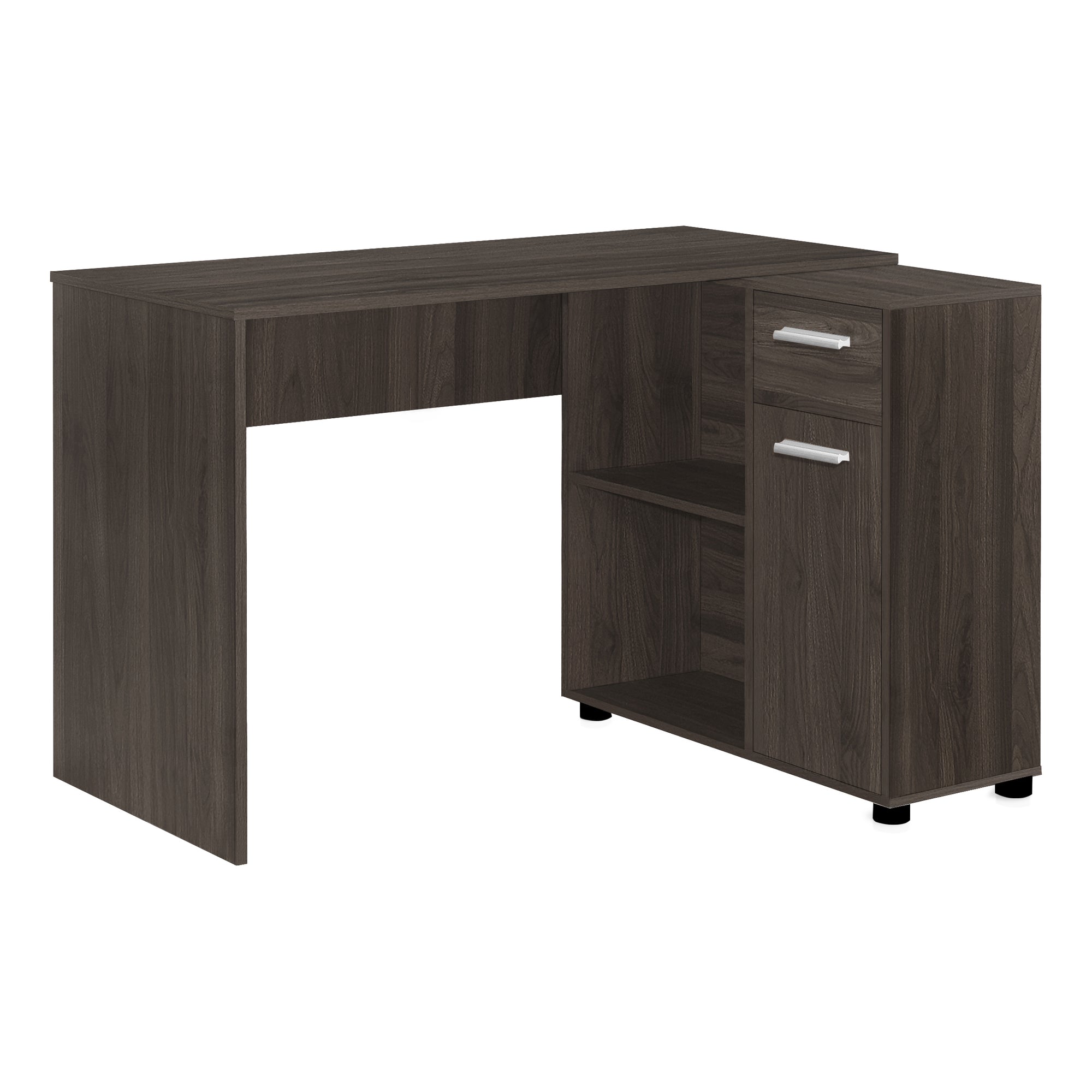 BUREAU D'ORDINATEUR - 46"L / GRIS INDUSTRIEL / ARMOIRE DE RANGEMENT