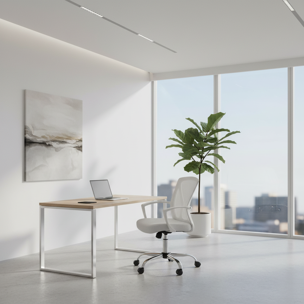 OFFICE CHAIR - BLACK / CHROME BASE ON CASTORS