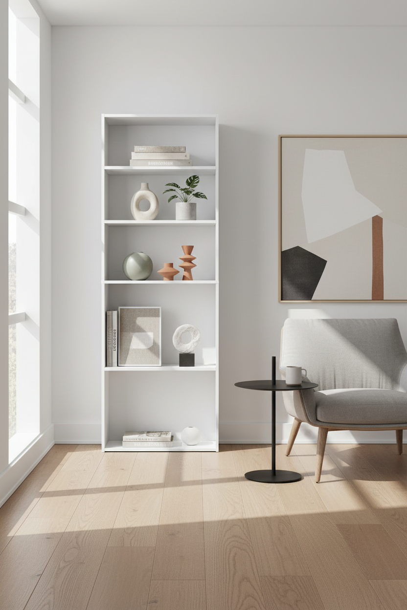 BIBLIOTHÈQUE - 72"H / CERISIER AVEC 5 ÉTAGÈRES