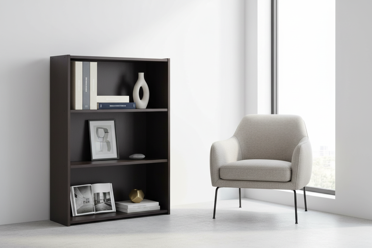 BOOKCASE - 36"H / CHERRY WITH 3 SHELVES