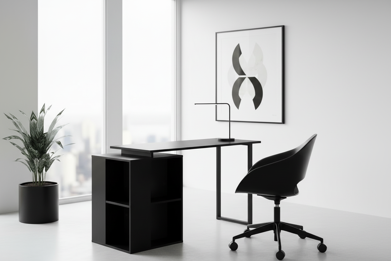 BUREAU D'ORDINATEUR - 55"L / BLANC ORIENTÉ GAUCHE OU DROITE