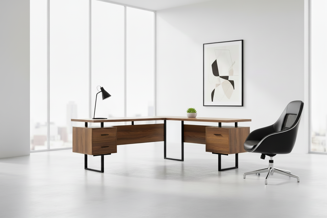 COMPUTER DESK - 70"L / DARK TAUPE LEFT OR RIGHT FACING