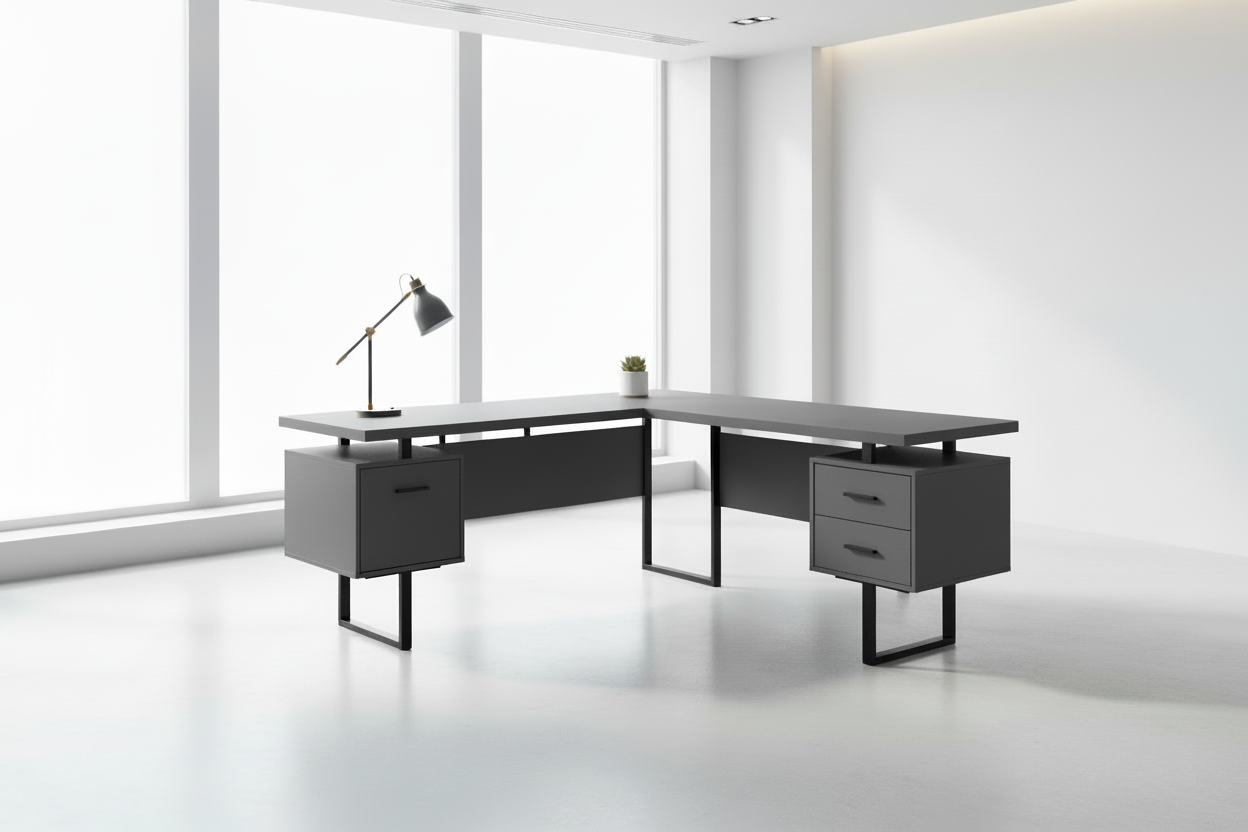 COMPUTER DESK - 70"L / DARK TAUPE LEFT OR RIGHT FACING
