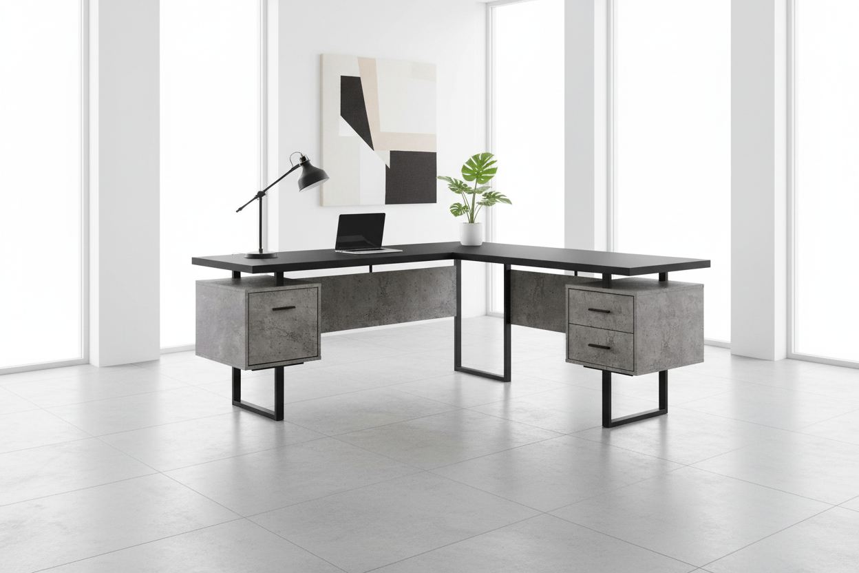 COMPUTER DESK - 70"L / DARK TAUPE LEFT OR RIGHT FACING