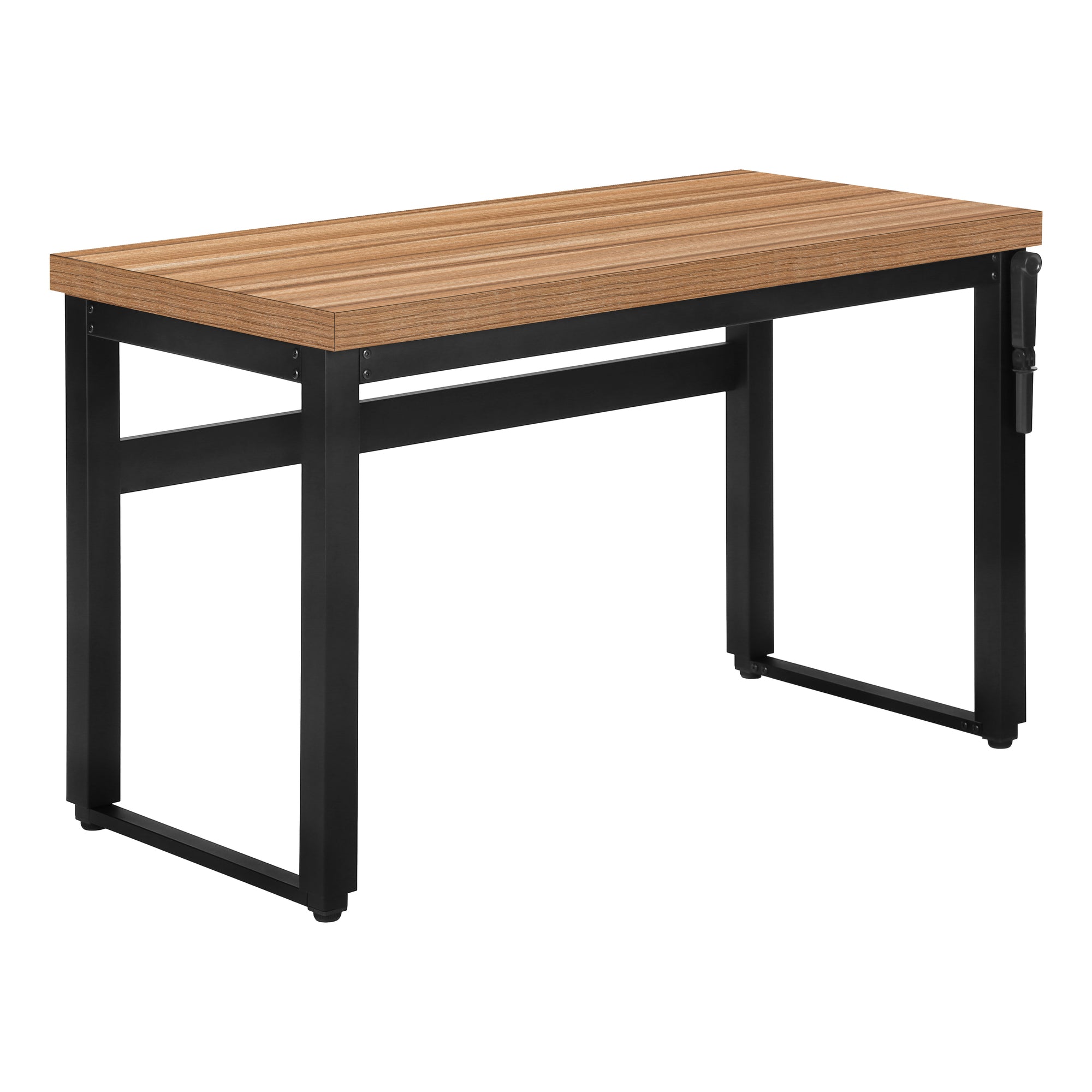 BUREAU D'ORDINATEUR - 48" L / NOYER / HAUTEUR RÉGLABLE / MÉTAL NOIR