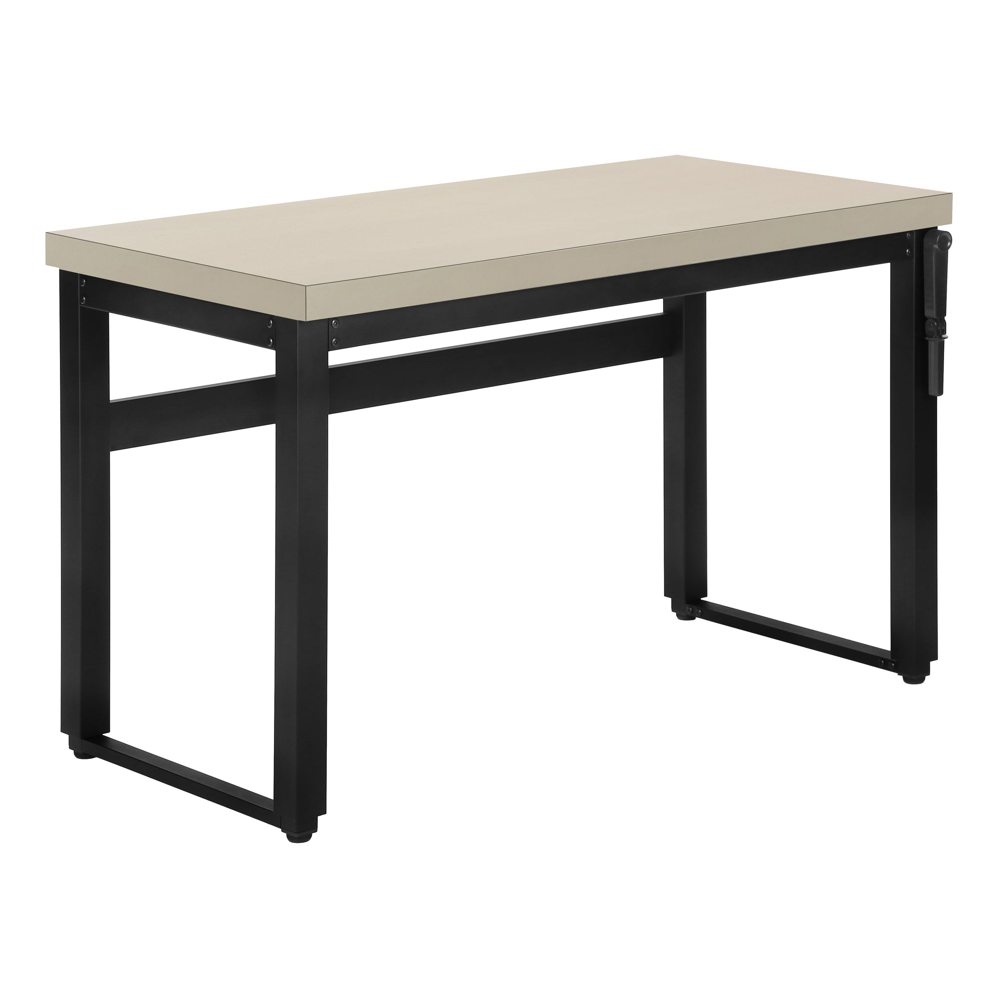 BUREAU D'ORDINATEUR - 48" L / NOYER / HAUTEUR RÉGLABLE / MÉTAL NOIR