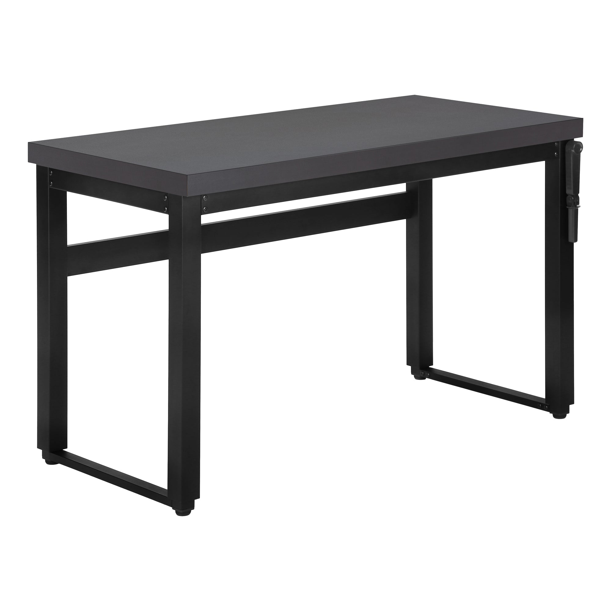 BUREAU D'ORDINATEUR - 48" L / NOYER / HAUTEUR RÉGLABLE / MÉTAL NOIR