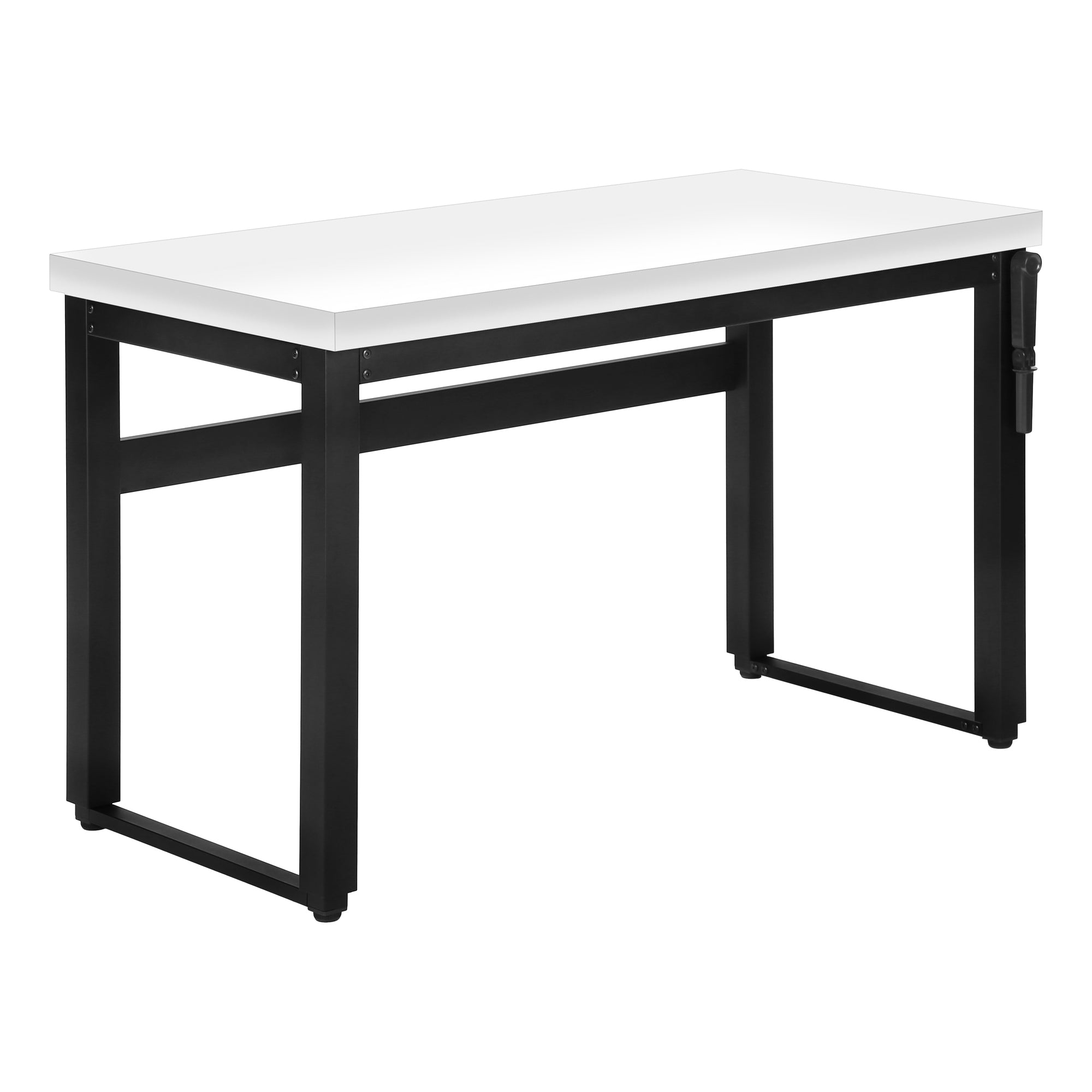 BUREAU D'ORDINATEUR - 48" L / NOYER / HAUTEUR RÉGLABLE / MÉTAL NOIR