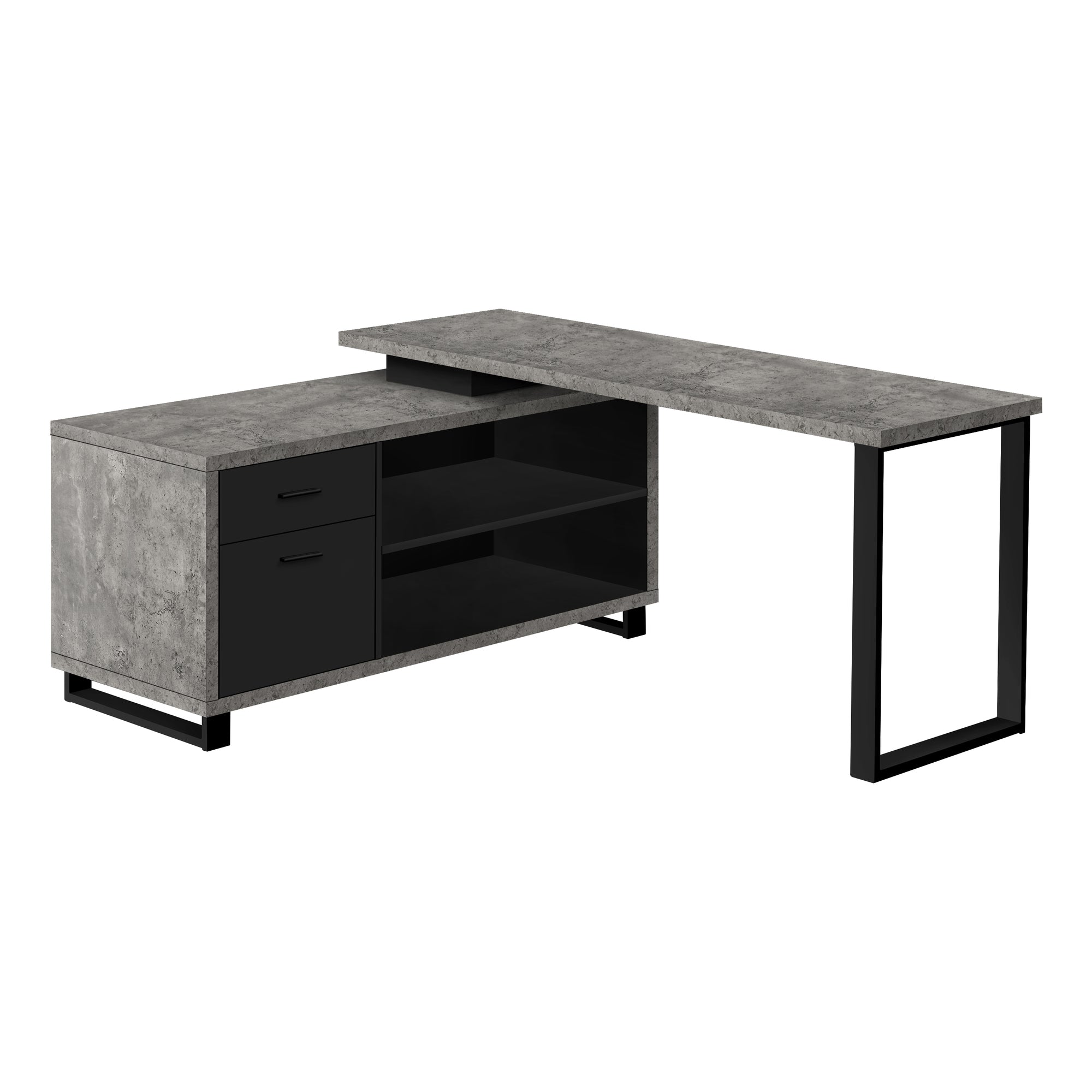 BUREAU D'ORDINATEUR - 72"L ESPRESSO / NOIR D'ANGLE EXÉCUTIF
