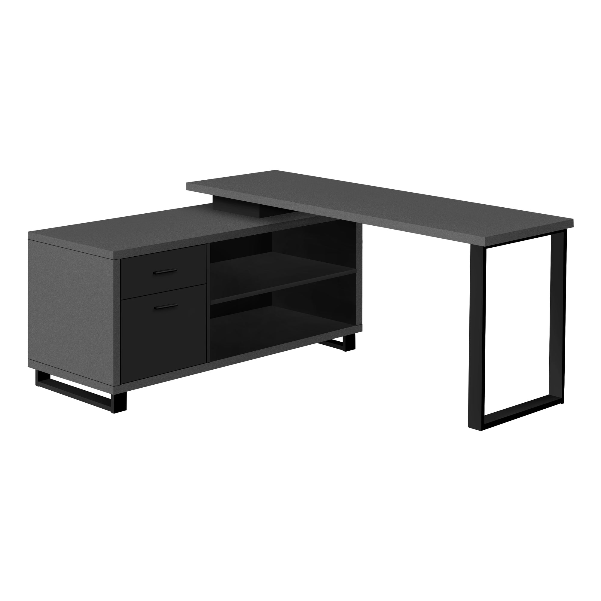 BUREAU D'ORDINATEUR - 72"L ESPRESSO / NOIR D'ANGLE EXÉCUTIF