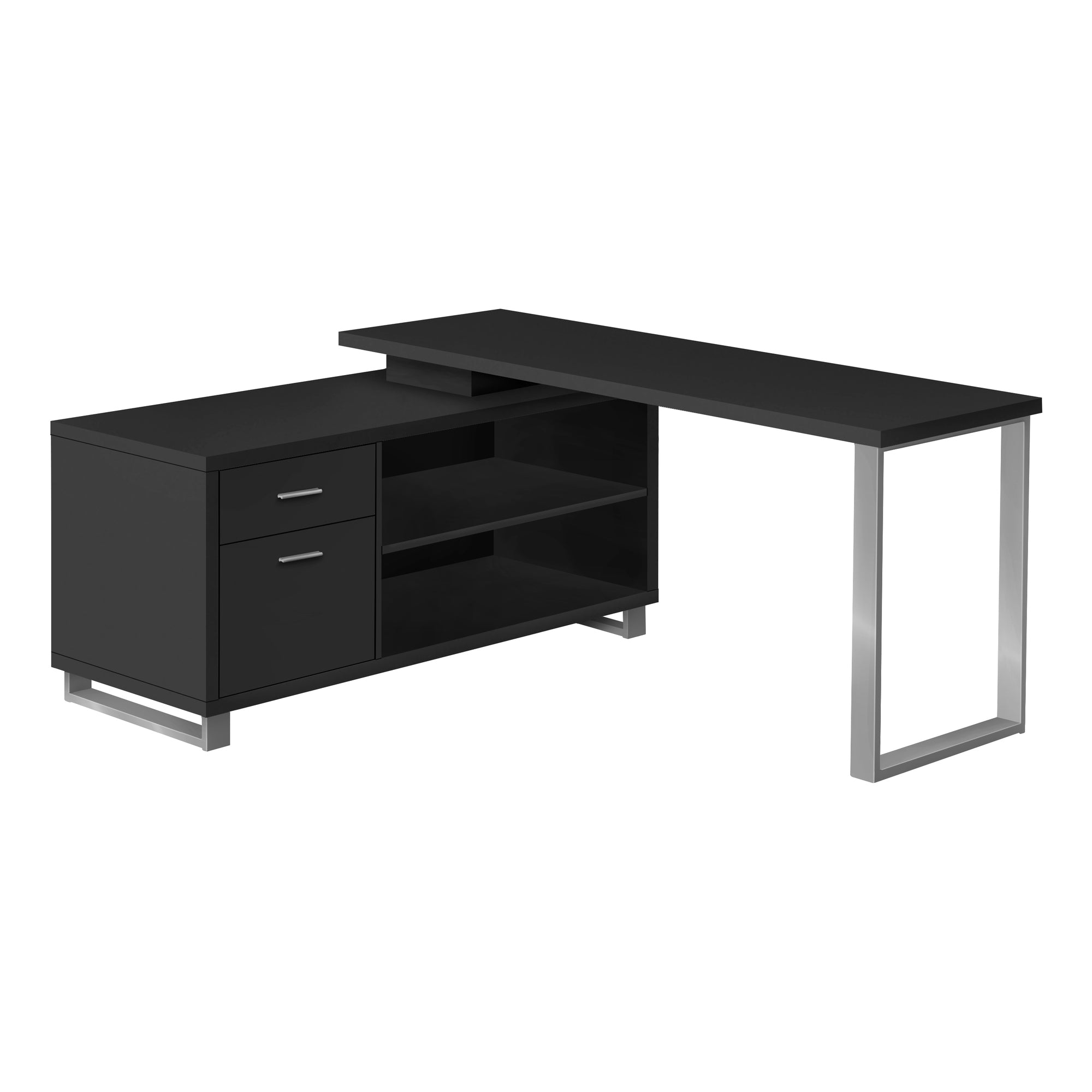 BUREAU D'ORDINATEUR - 72"L ESPRESSO / NOIR D'ANGLE EXÉCUTIF