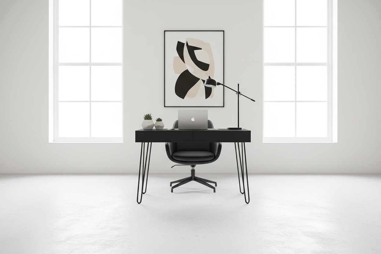 COMPUTER DESK - 40"L / WHITE / WHITE METAL