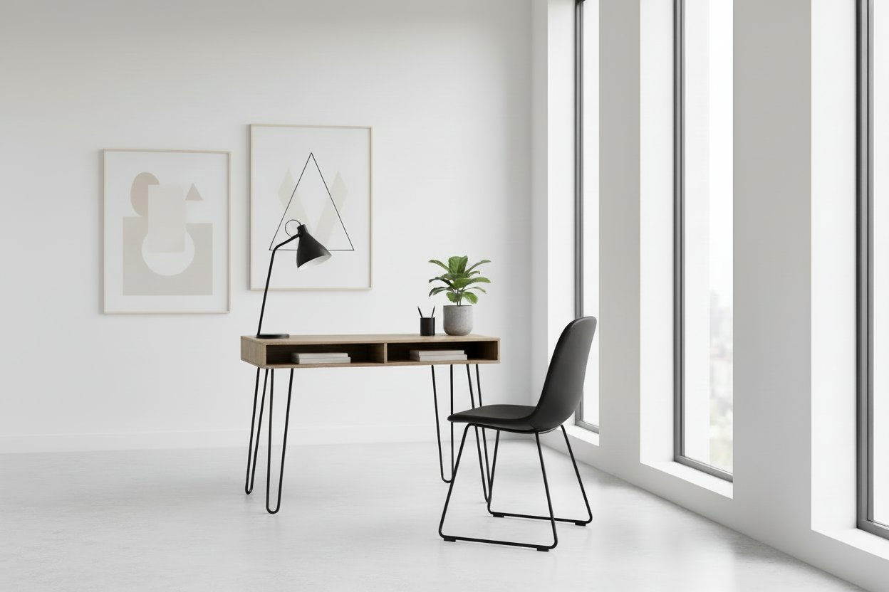COMPUTER DESK - 40"L / WHITE / WHITE METAL
