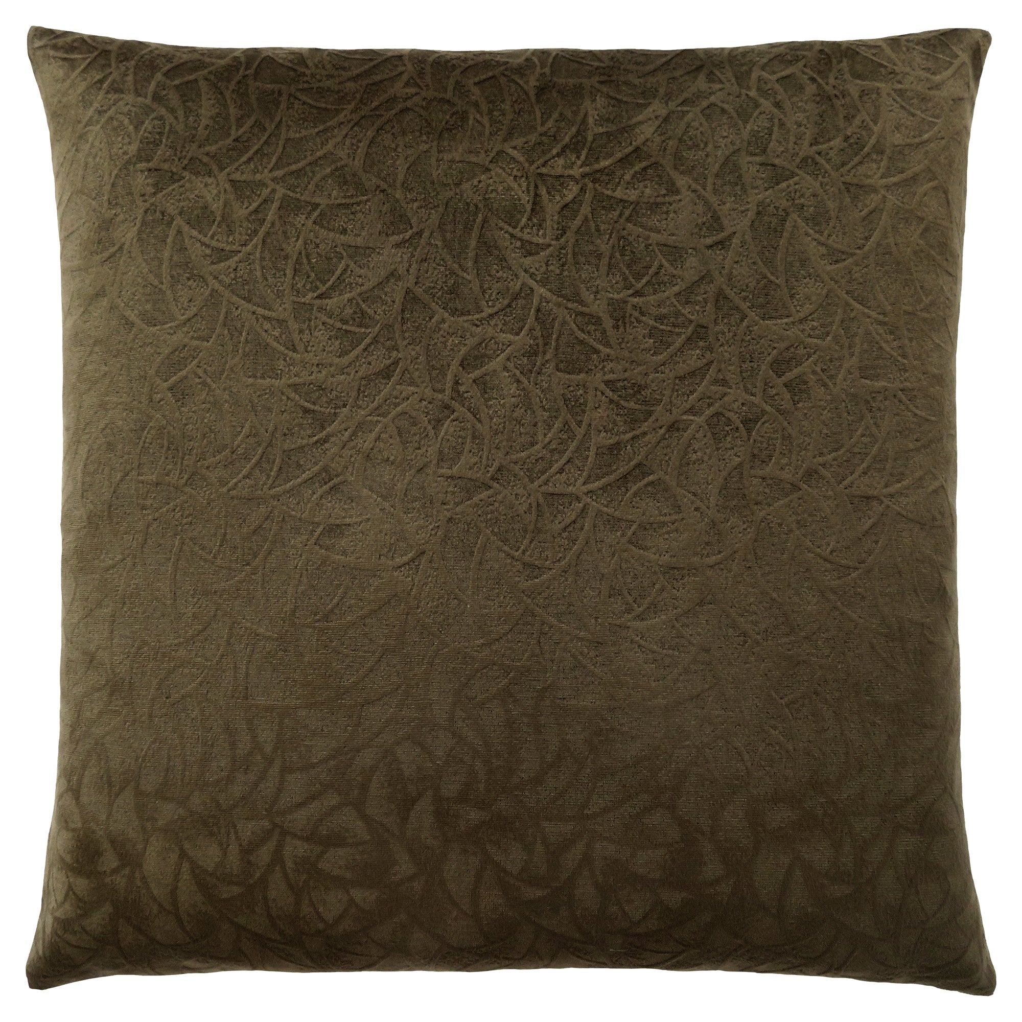 COUSSIN - 18"X 18" / VELOURS FLORAL TAUPE / 1PC