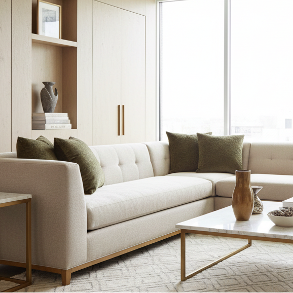 COUSSIN - 18"X 18" / VELOURS FLORAL TAUPE / 1PC