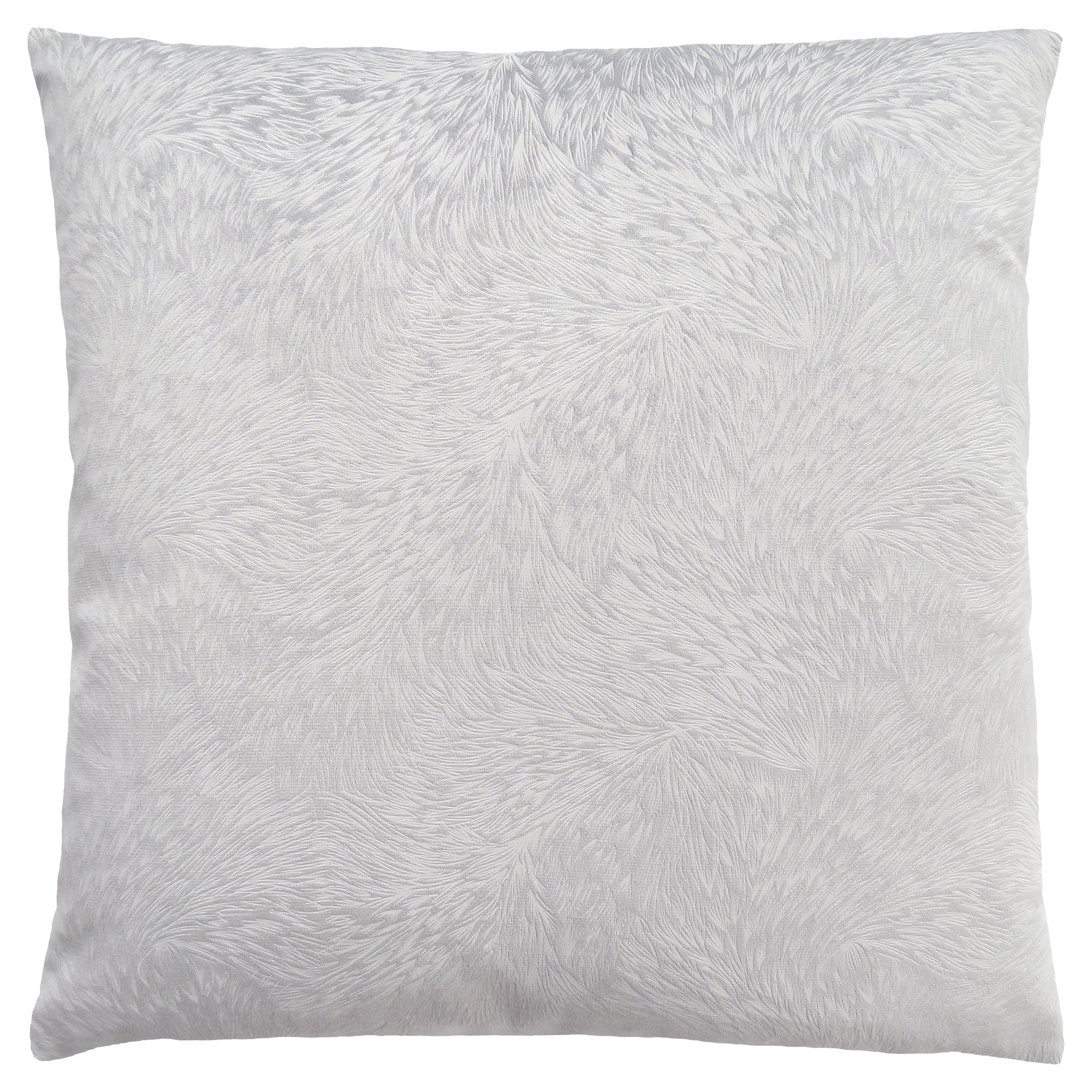 COUSSIN - 18"X 18" / VELOURS À PLUMES TAUPE CLAIR / 1PC