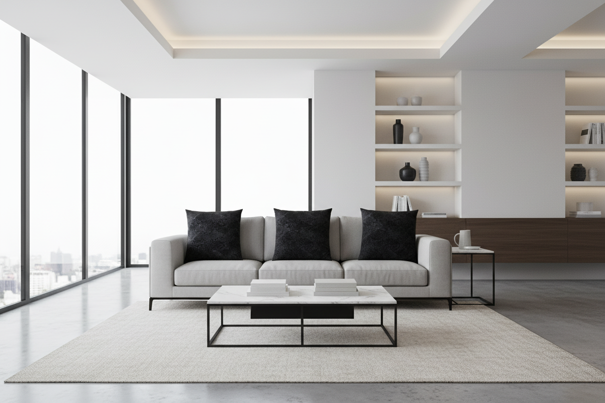 COUSSIN - 18"X 18" / VELOURS À PLUMES TAUPE CLAIR / 1PC