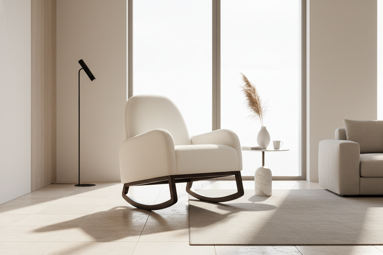 Bouclé Accent Rocking Chair