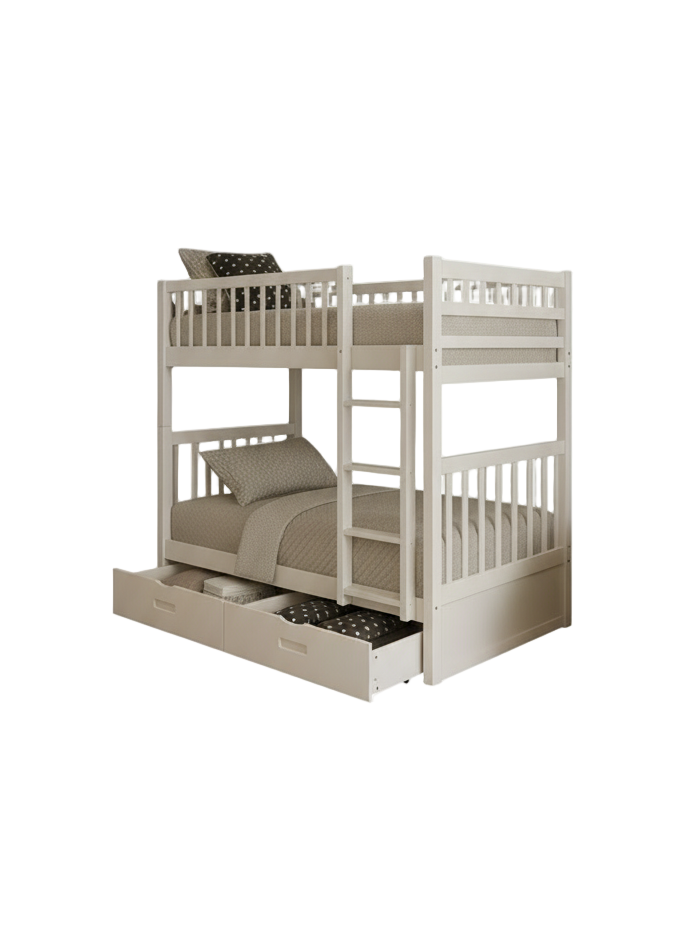 B-110-W White Bunk W/ Drawers
