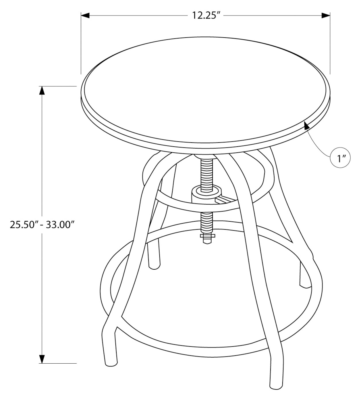 DINING SET - 3PCS SET / DISTRESSED BROWN / BRONZE METAL