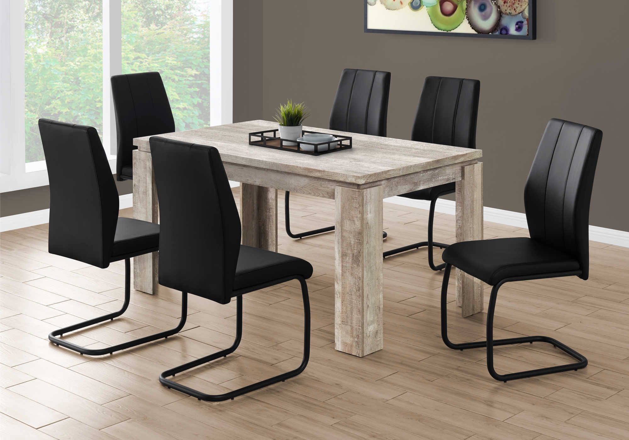 DINING TABLE - 36"X 60" / TAUPE RECLAIMED WOOD-LOOK