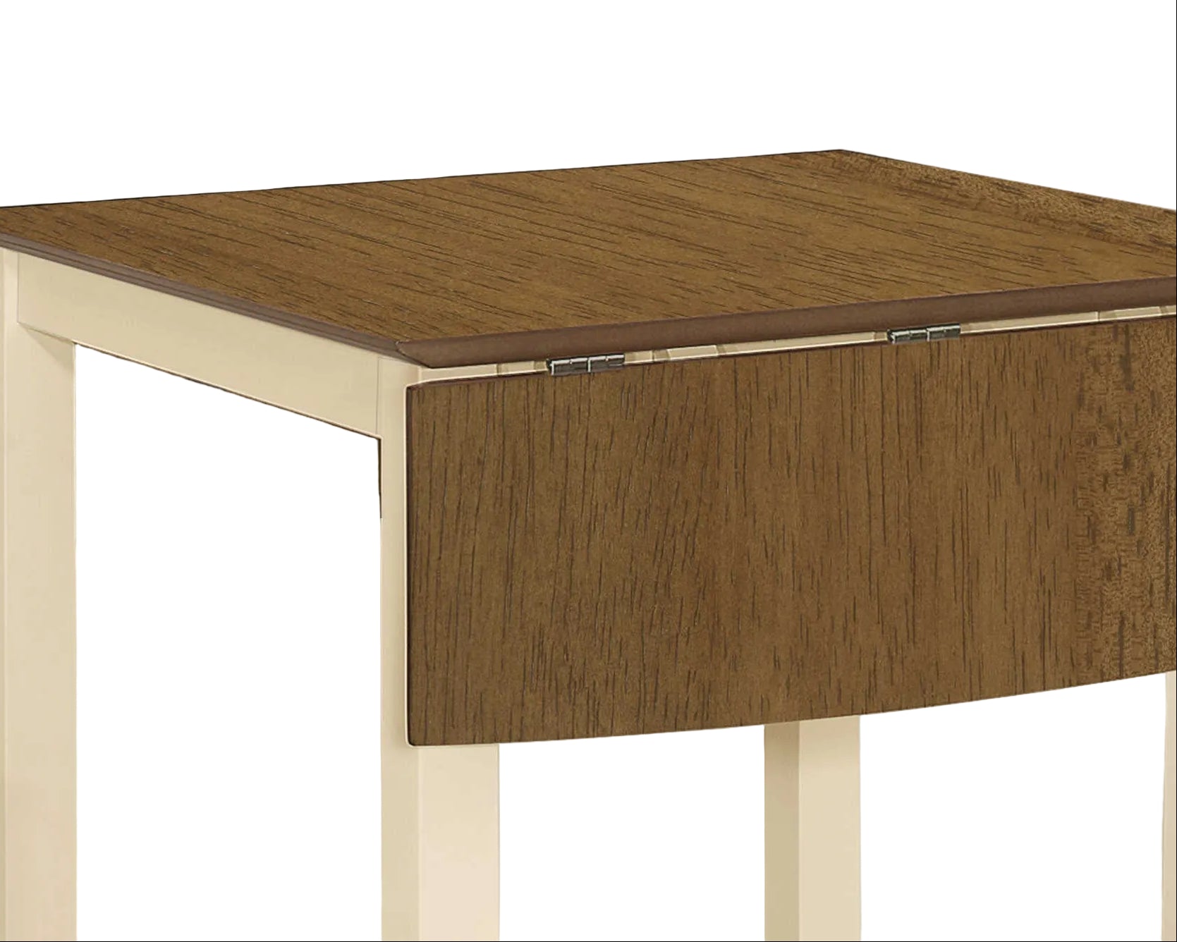 DINING TABLE - 30"X 48"/ CREAM / OAK TOP 9" DROP LEAF