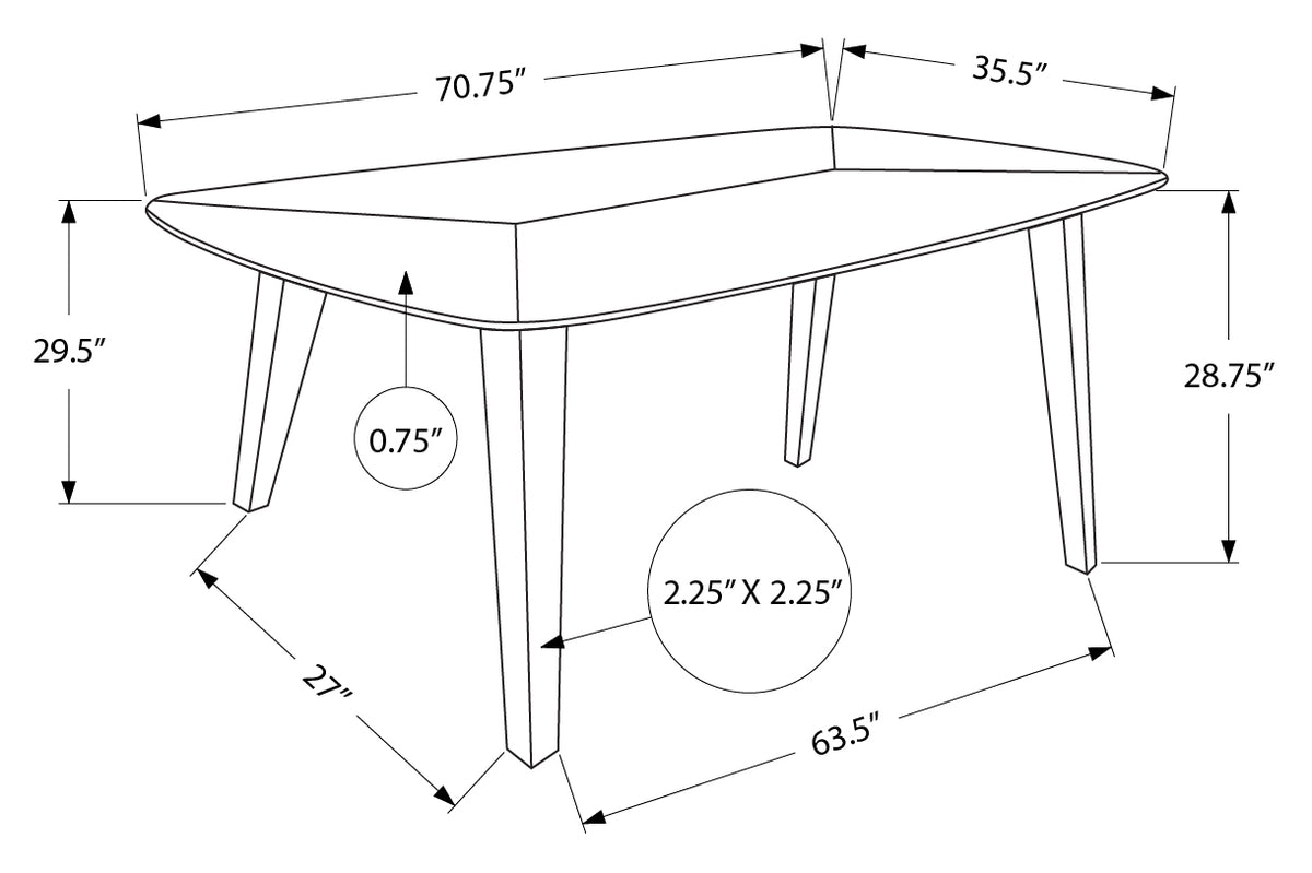 DINING TABLE - LIGHT WALNUT VENEER / 36"X 72"