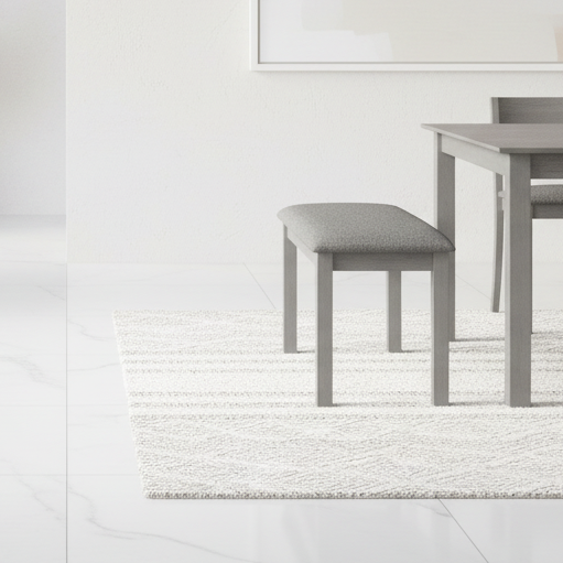 BENCH - 42"L / BROWN WALNUT / BEIGE FABRIC