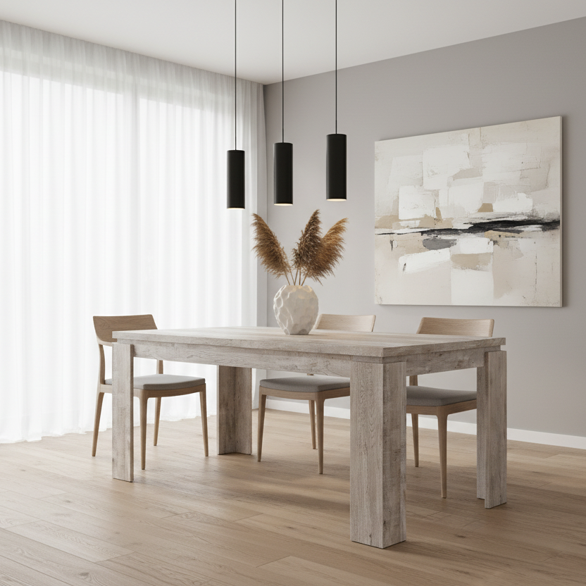 DINING TABLE - 36"X 60" / TAUPE RECLAIMED WOOD-LOOK