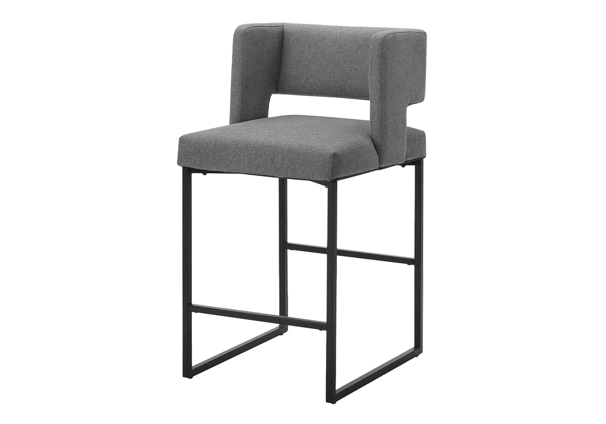 BARSTOOL - 2PCS / 36""H / BLACK PU / METAL COUNTER HEIGHT