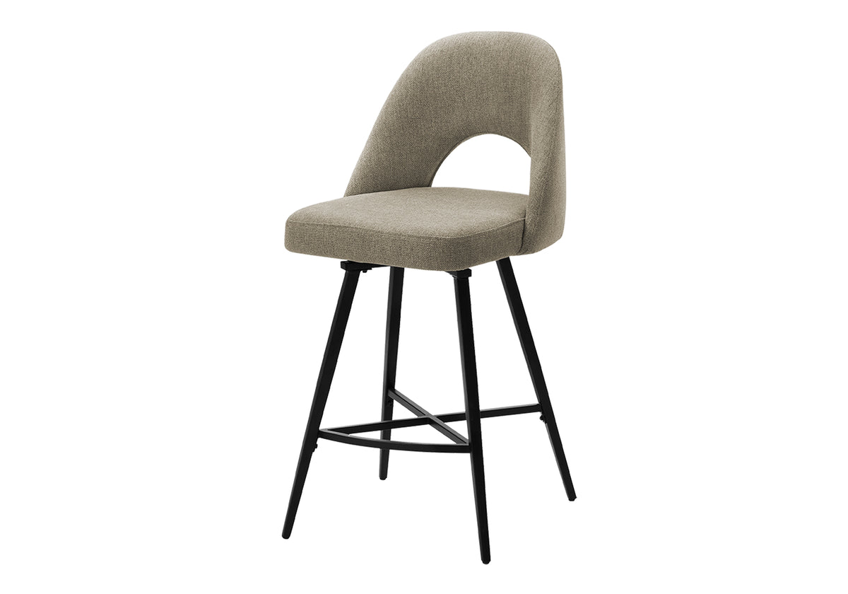 BARSTOOL - 2PCS / 39""H / GREY FABRIC / SWIVEL COUNTER HEIGHT
