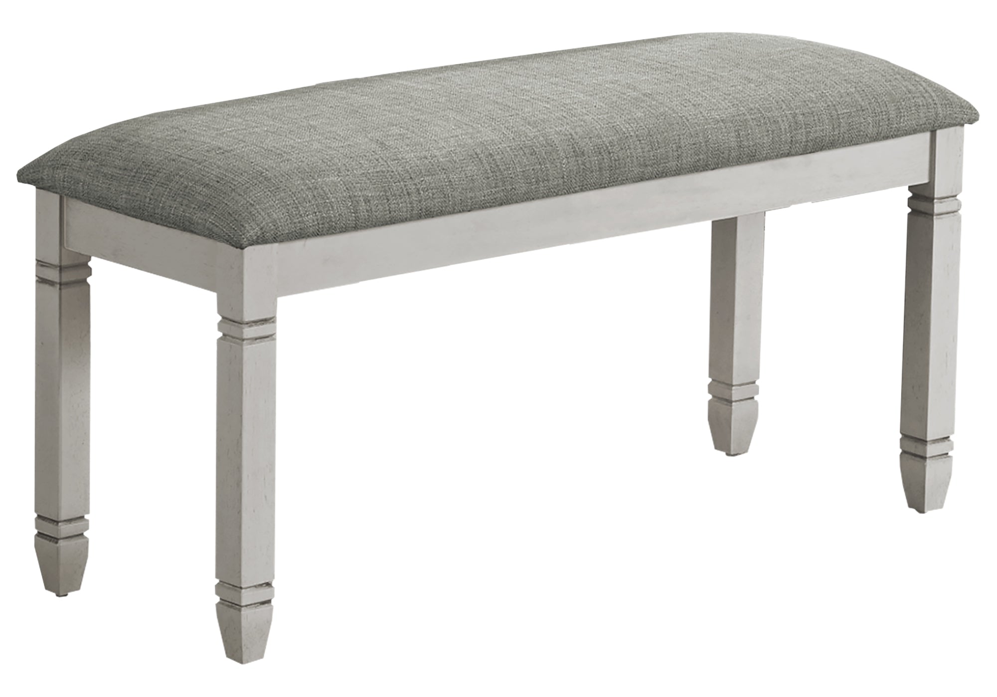 BENCH - 41"L / UPHOLSTERED GREY FABRIC