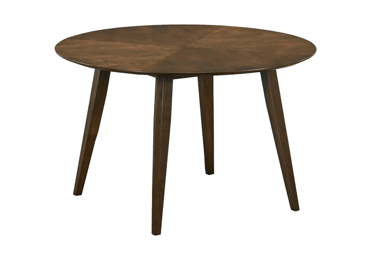 DINING TABLE - BROWN WALNUT VENEER / 48" DIA