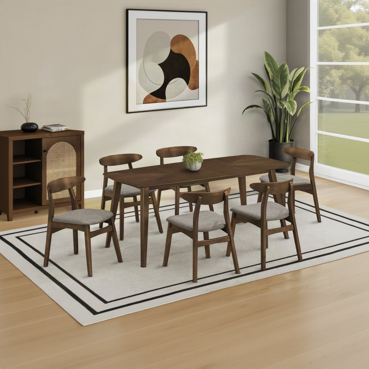 DINING TABLE - LIGHT WALNUT VENEER / 36"X 72"