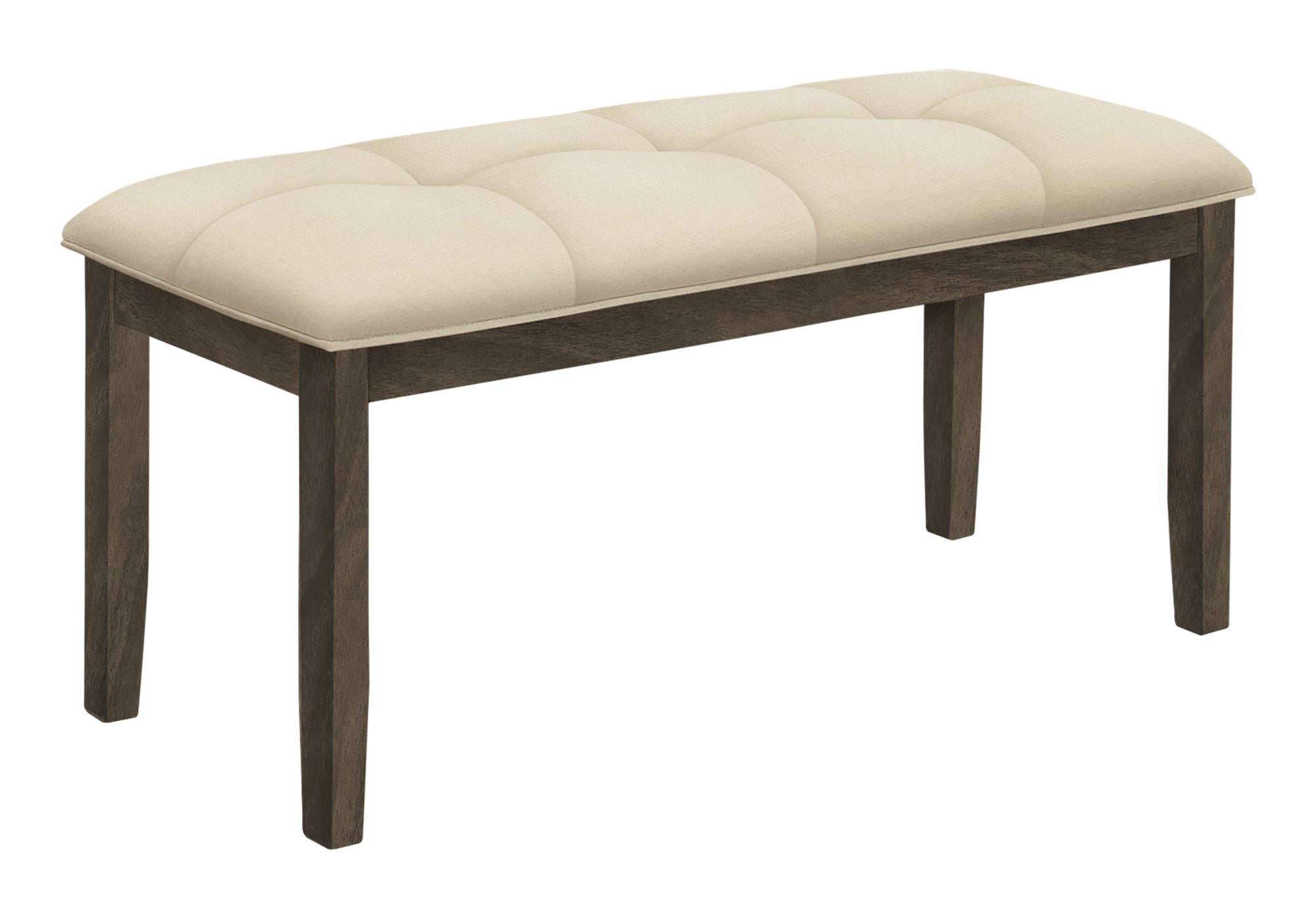 BENCH - 44"L / GREY / CREAM FABRIC SEAT