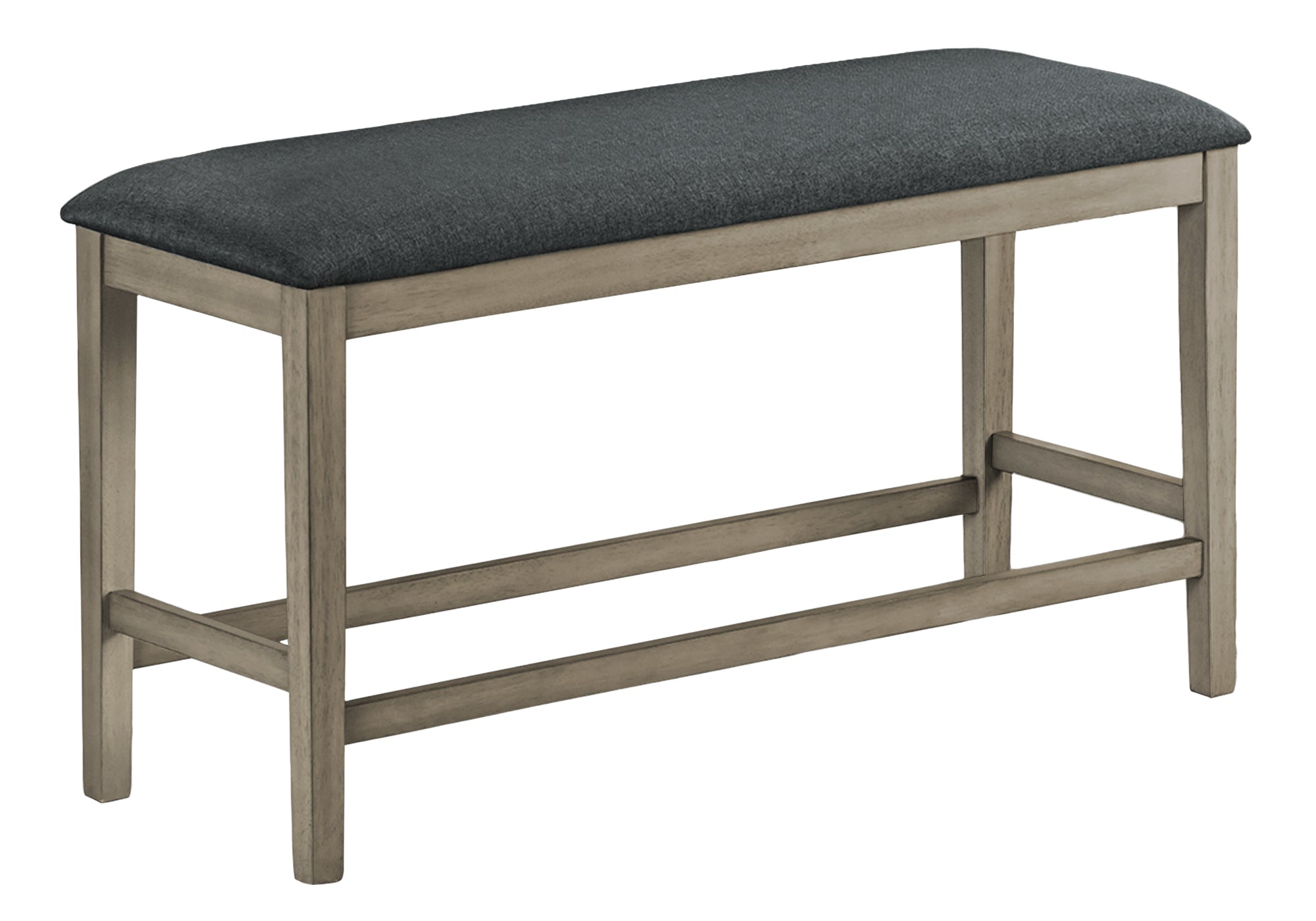 BENCH - 46"L / ANTIQUE GREY / BLACK FABRIC SEAT