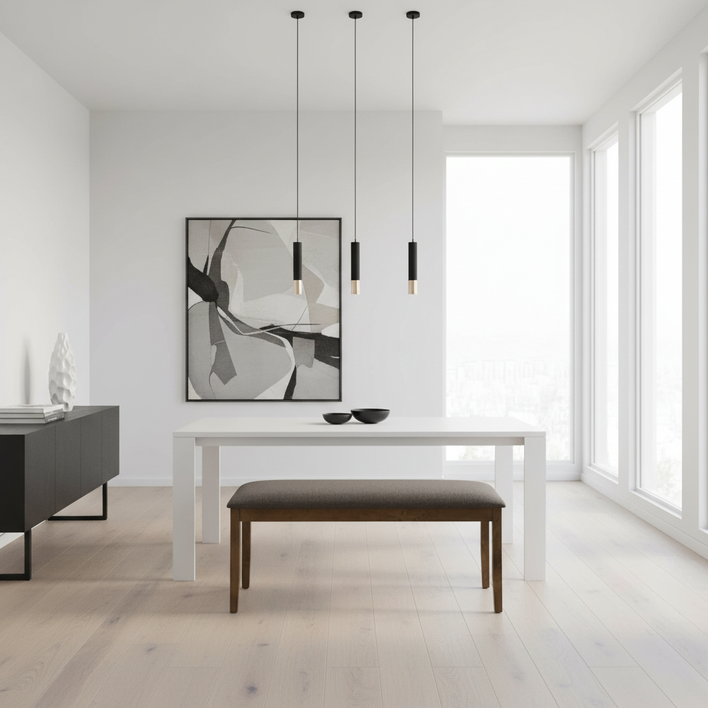 BENCH - 44"L / BROWN WALNUT / BROWN FABRIC