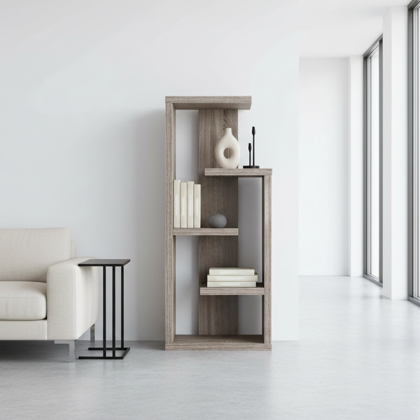 BIBLIOTHÈQUE - 48"H / UNITÉ D'EXPOSITION D'ACCENT TAUPE FONCÉ