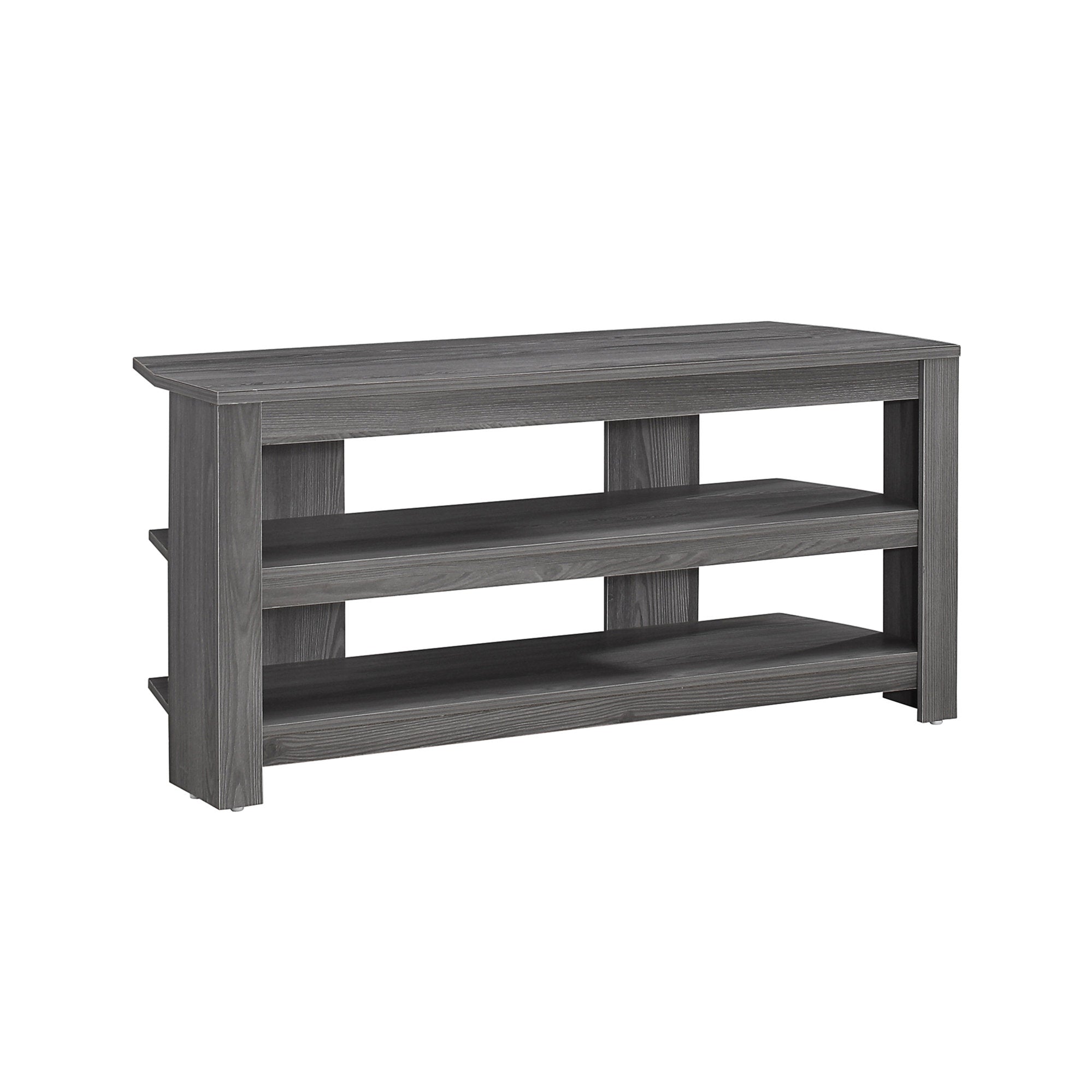TV STAND - 42"L / BLACK / GREY TOP CORNER