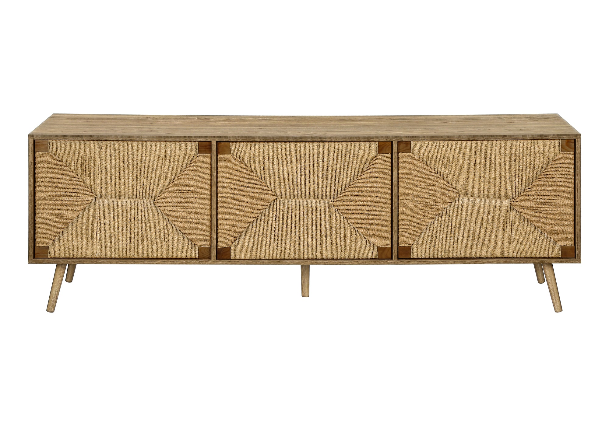 MEUBLE TV - 72"L / NOYER CLAIR / HERBE MARINE AVEC 3 PORTES 