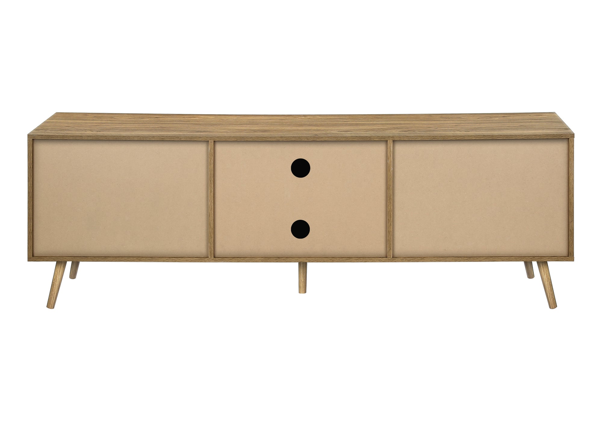 TV STAND - 72"L / LIGHT WALNUT / SEAGRASS WITH 3 DOORS