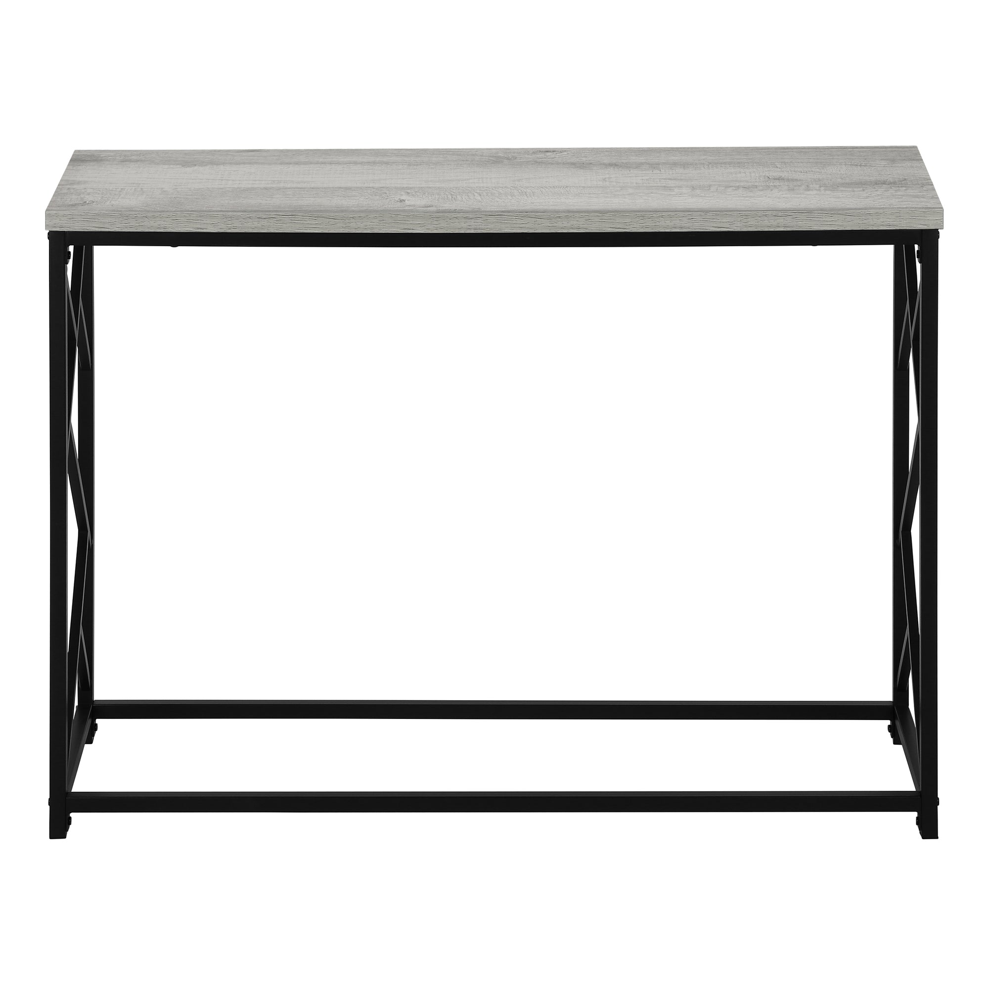 TABLE D'APPOINT - 44"L / CONSOLE D'ENTRÉE EN MÉTAL GRIS / NOIR