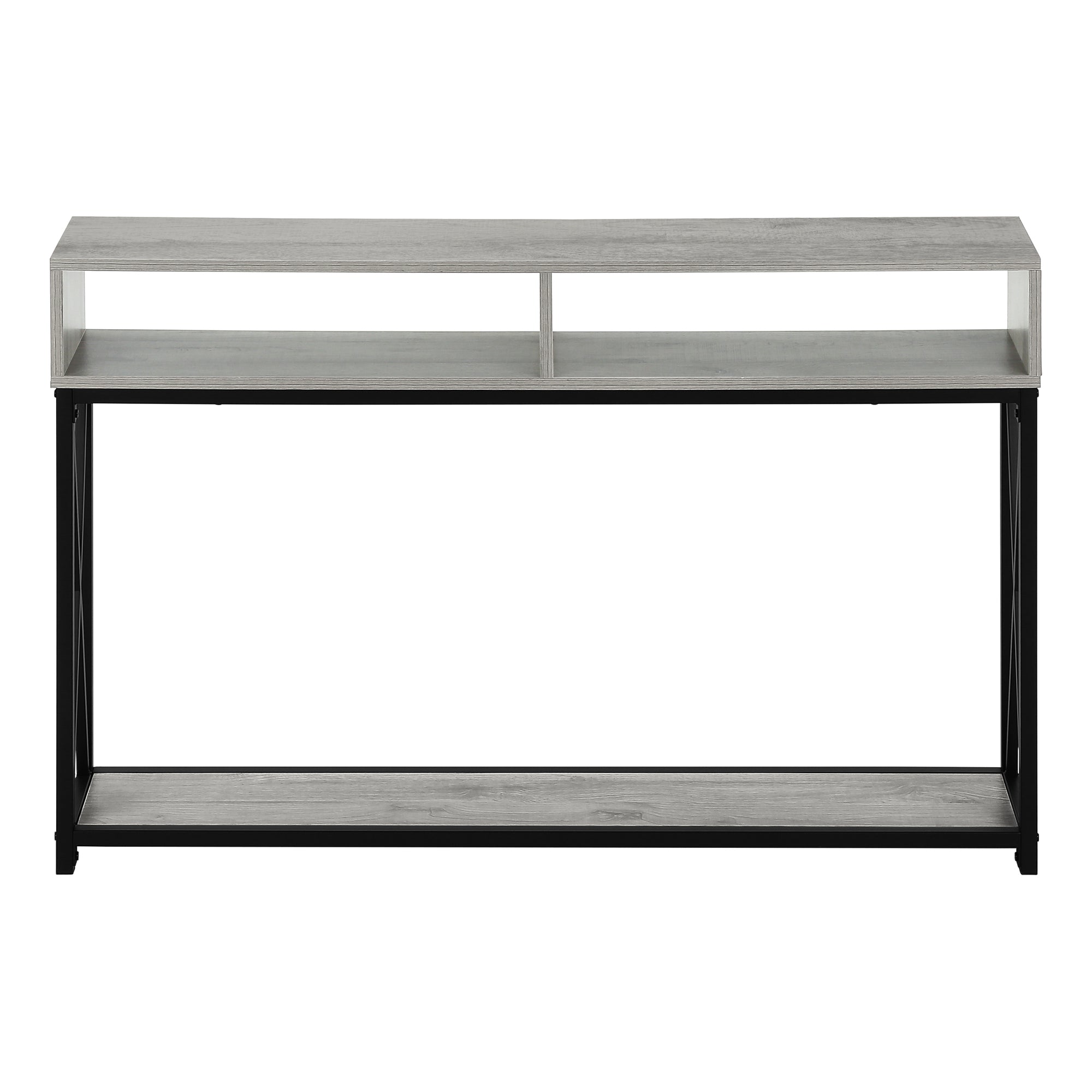 ACCENT TABLE - 48"L / GREY / BLACK METAL HALL CONSOLE