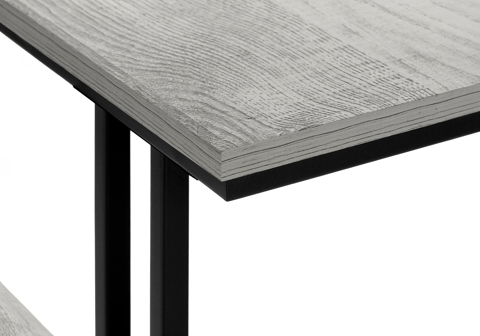 TABLE D'APPOINT - 48"L / CONSOLE D'ENTRÉE EN MÉTAL GRIS / NOIR