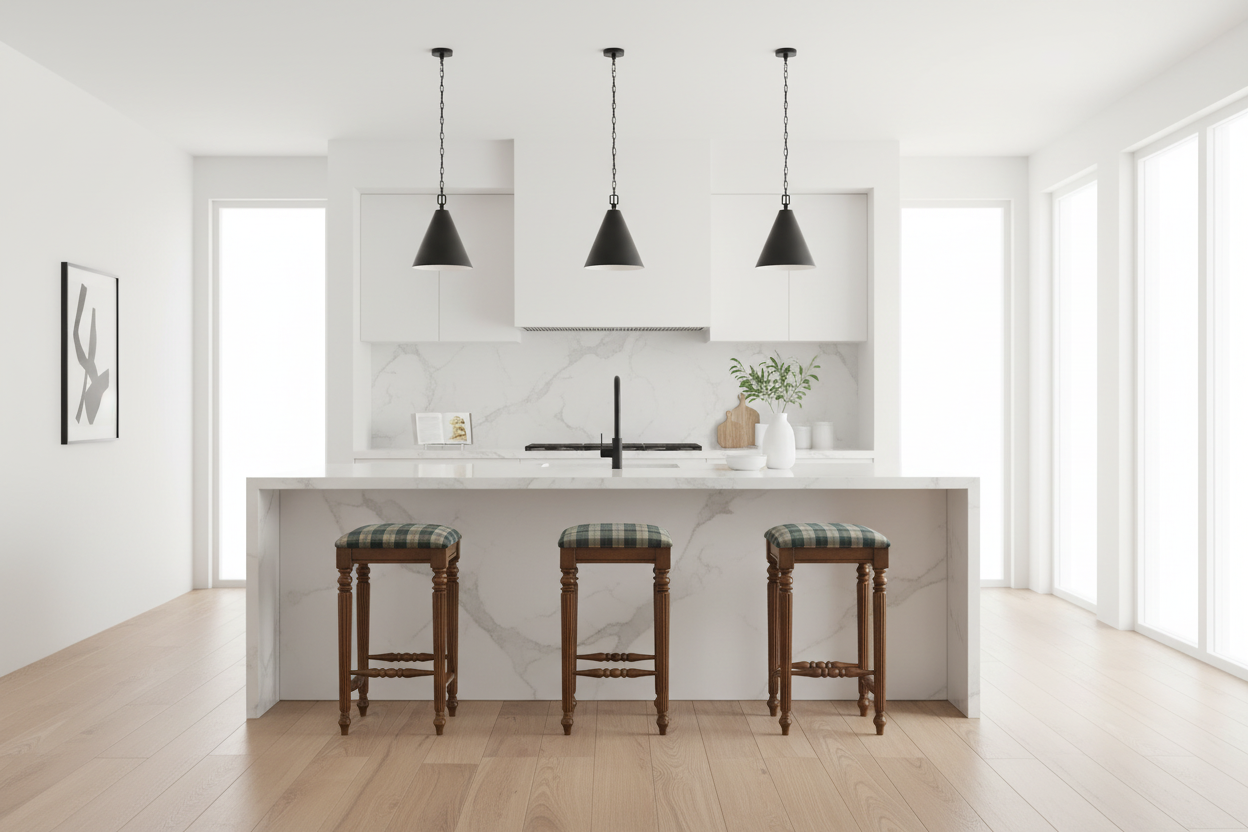 TABOURET DE BAR - 2 PIÈCES / 29"H / BOIS MASSIF CHÊNE FONCÉ