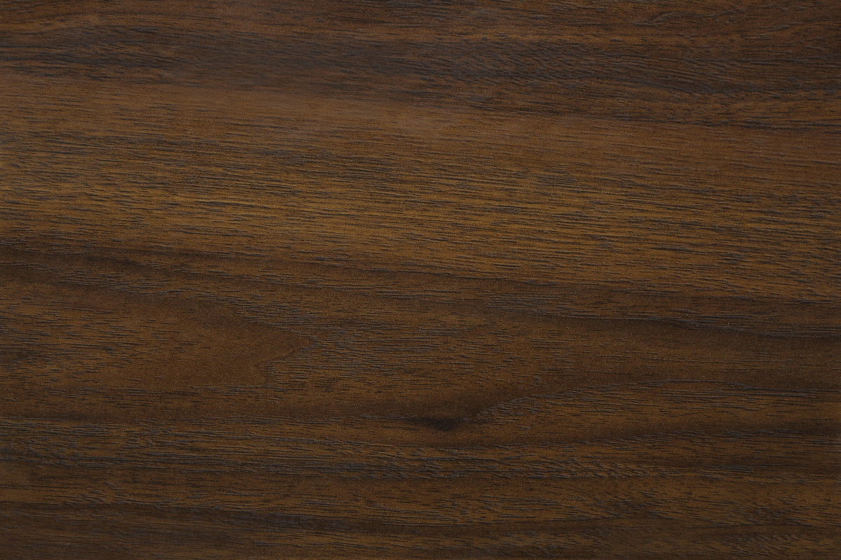 BEDROOM SET - QUEEN SIZE BED / GREY FABRIC WALNUT FINISH