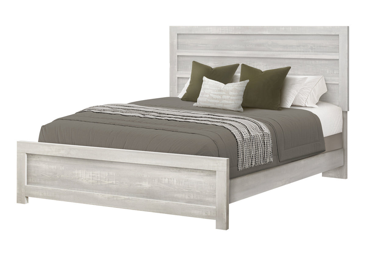 BEDROOM SET - QUEEN SIZE BED / GREY RECLAIMED